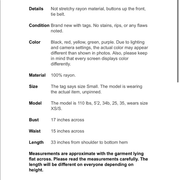 Free People Black Red Green Floral Dress S NWT - Picture 7 of 7